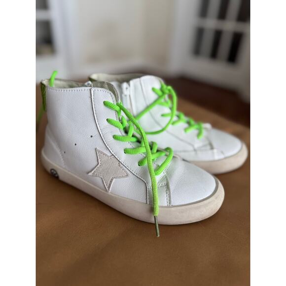 Lola and the Boy Star high top sneakers / silver / green / sz 33 / youth size 2Y - Picture 1 of 6